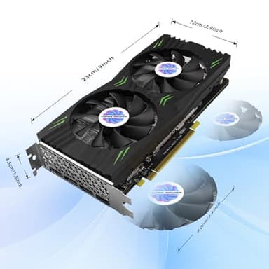 HyperRender RX 580 Graphics Card 8GB 2048SP GDDR5 256 Bit PC Gaming Video Card 3*DP 1*HDMI PCI Express 3.0 with Freeze Fan Stop for Desktop Computer GPU for Gaming PC - Image 4