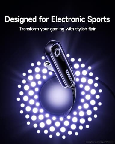 Baseus USB C Cable, 100W 5A Fast Charging Right Angle USB C to USB C Cable, Type C Charger Cord with Atmosphere Light for iPhone 16 15 Pro Plus Pro Max, Galaxy S24/S23, MacBook, iPad, (3.3ft) - Image 3