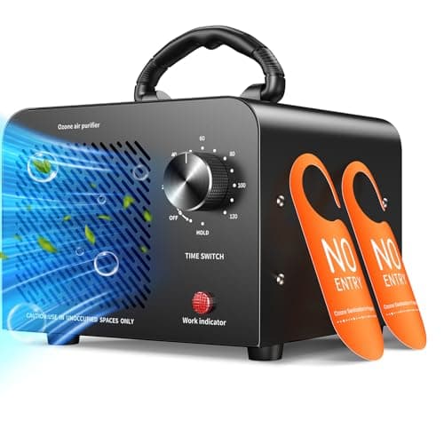 Ozone Generator 48,000mg, Commercial Ozone Machine Odor Removal, High Capacity O3 Ionizer Air Purifier Deodorizer, Portable Mini for Car, Home, Smoke, Pets, Industrial, for 4000 Square Feet -Black - Image 1