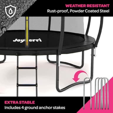 Trampoline for Kids and Adults - 8Ft 10Ft 12Ft 14FT Trampoline with Net - with Bonus Sprinkler and LED Lights/ASTM Certified/Extra Sturdy Recreational Outdoor Trampolines - Image 6