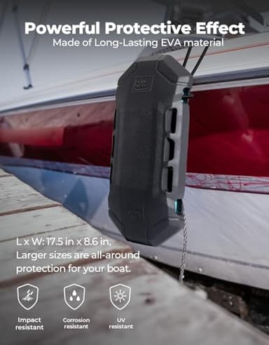 KEMIMOTO Boat Fenders, Boat Bumpers for Docking with Lope, Upgraded Boat Bumpers, Boat Fender for Docking for Pontoon, Jon Boat, Black, 2 PC - Image 3