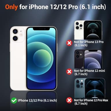 SUPFINE Magnetic for iPhone 12 Case/iPhone 12 Pro Case (Compatible with MagSafe)(Military Grade Drop Protection) Translucent Matte Shockproof Phone Cover,Black - Image 2