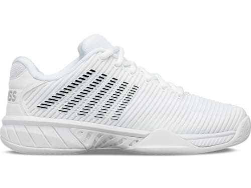 K-Swiss Women's Hypercourt Express 2 Tennis Shoe - Wide Width Pickleball Sneakers White/Black - Image 1