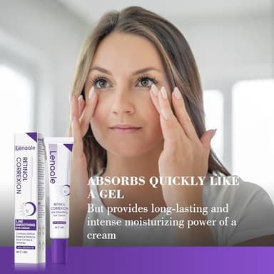 Eye Cream, Retinol Eye Cream for Dark Circles, Puffiness Anti Aging, With Hyaluronic Acid, Peptides, Caffeine Reduces Bags, Smooths Wrinkles & Fine Lines, Dark Circles Under Eye Treatment - Image 2