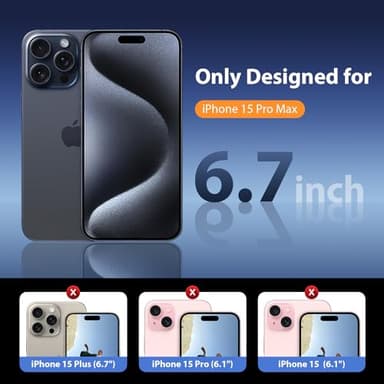 Mkeke for iPhone 15 Pro Max Case Compatible with Magsafe with 2X Screen Protector Military-Grade Drop Protection Clear - Image 2