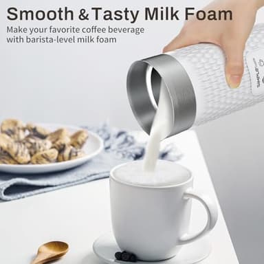 SIMPLETASTE Milk Frother, 4-in-1 Electric Milk Steamer, Automatic Warm and Cold Foam Maker and Milk Warmer for Latte, Cappuccinos, Macchiato - Image 2