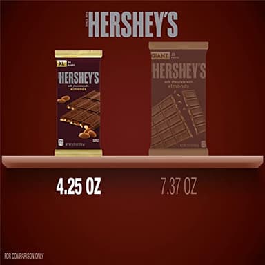 HERSHEY'S Milk Chocolate with Almonds XL, Candy Bars, 4.25 oz (12 Count, 16 Pieces) - Image 7