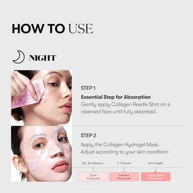 VT COSMETICS Collagen Reedle Shot 100 2-Step Hydrogel Mask(34.5gx4ea), Intensive Firming, Exosome 500Da Collagen, Fine Lines, Overnight Melting Mask, Korean Facial Mask, Pink Collagen - Image 4