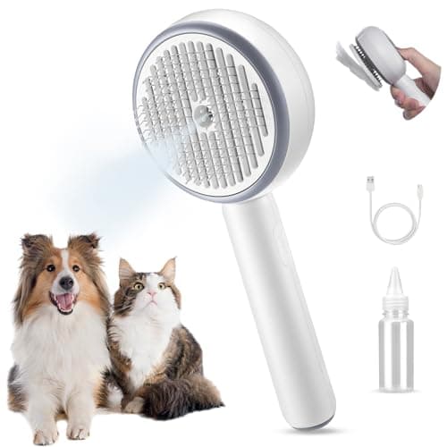 Budow 3 in 1 Pet Grooming Brush with Steam, Release Button, and Water Tank for Cats and Dogs - Removes Static and Shedding, Ideal for Travel - Image 1