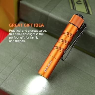 OLIGHT I3T 2 EOS Pocket EDC Flashlight, 200 Lumens Compact Bright Handheld Flash Lights, Dual-Output Tail Switch with AAA Battery and Two-Way Pocket Clip for Camping and Hiking (Orange) - Image 8