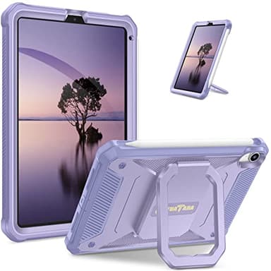Fintie Case for iPad Mini 7 (A17 Pro, 7th Generation) 2024 / iPad Mini 6 (6th Gen) 8.3 Inch, [Tuatara Magic Ring] 360 Degree Rotating Shockproof Rugged Cover with Screen Protector, Purple - Image 1