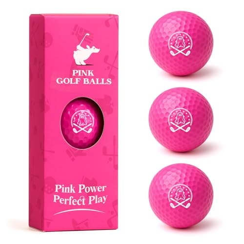 Ghost Pink Funny Golf Balls for Women – Shocked Emoji Face, High-Visibility Pink, Sleeve of 3 Novelty Practice Balls, Cute Golf Gift for Her, Ladies & Girls - Image 1