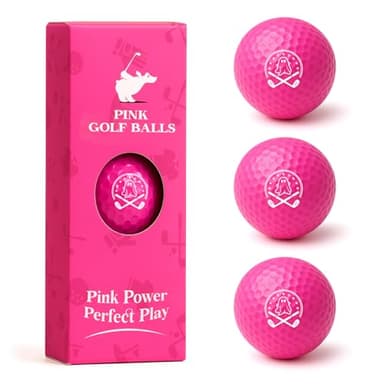 Ghost Pink Funny Golf Balls for Women – Shocked Emoji Face, High-Visibility Pink, Sleeve of 3 Novelty Practice Balls, Cute Golf Gift for Her, Ladies & Girls - Image 1