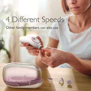 Momcozy Baby Nail File Electric, Gentle Baby Nail Trimmer Electric, Baby Nail Clipper with Night Light, 7 Grinding Head Replacement Pads, Pink - Image 5