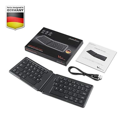 Perixx PERIBOARD-805E US, Wireless Foldable Ergonomic Bluetooth Keyboard, Ultra-Thin X Type Keys, Compatible with iOS, Android, or Windows Smartphone, Tablet, or Laptops, US English - Image 7
