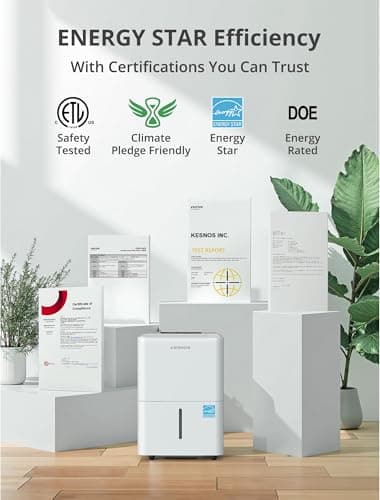 Kesnos 30 Pints Energy Star Dehumidifier for Spaces Up to 2,500 Sq. Ft, Quiet Dehumidifier for Home, Bedroom, Bathroom, Basement with Drain Hose, Featuring Mutile Mode, Auto Defrost, Timer Function - Image 3