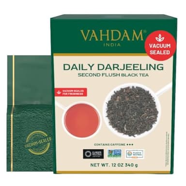 VAHDAM, Darjeeling Tea Leaves From Himalayas 340g (170+ Cups) Pure Unblended Darjeeling Black Loose Leaf Tea | Packed & Shipped Direct From Source In India - Image 1
