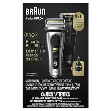 Braun Series 9 PRO+ Electric Razor for Men, 5 Pro Shave Elements & Precision Long Hair Trimmer, 6in1 SmartCare Center, Wet & Dry Electric Razor for Smooth Skin with 60min Battery Runtime, 9567cc - Image 8