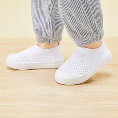 Baby Walking Shoes First Boy Girl Walker Infant Sock Tennis Mesh Sneakers Breathable 6 9 12 18 24 Months White Size 6-12 Months Infant - Image 2