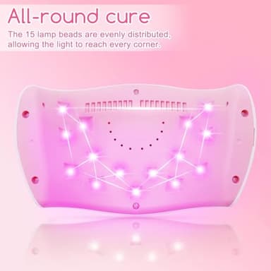 Wisdompark 72W UV LED Nail Lamp Dryer for Gel Polish with 15 Beads Curing lamp 3 Timer Settings & Auto Sensor, Professional Nail Light with LCD Touch Display (White) - Image 3