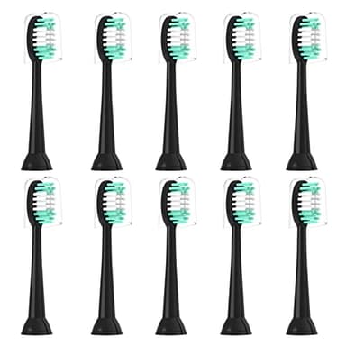 Everystep Replacement Toothbrush Heads 10 Pack for AquaSonic Black Series for Vibe Series Black Series pro, and for Duo Series pro Electric Toothbrush,Balck - Image 1