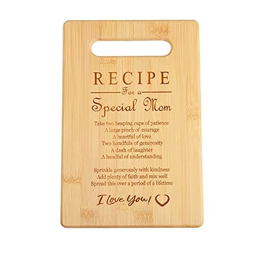 Mother's Day Birthday Bamboo Cutting Board Special Love Heart Poem as Gift for Mom,Mother-in-law from Daughter, Son - Image 1