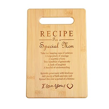 Mother's Day Birthday Bamboo Cutting Board Special Love Heart Poem as Gift for Mom,Mother-in-law from Daughter, Son - Image 1