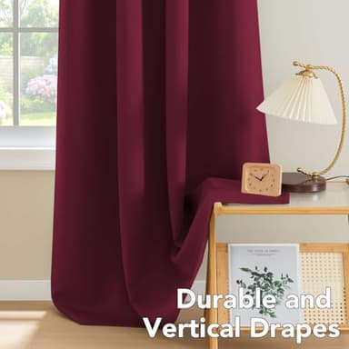 H.VERSAILTEX Premium Blackout Curtains for Bedroom Thermal Insulated Room Darkening Curtains Bedroom Curtains for Christmas Home Decoration - Grommet Top (2 Panels,Burgundy, 52 by 84 - Inch) - Image 8
