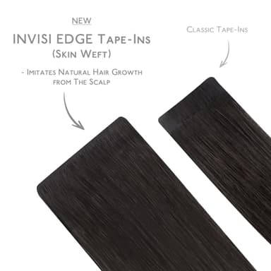 WENNALIFE Invisi Edge Tape in Hair Extensions Human Hair, 14 Inch 50g 20pcs Balayage Dark Brown Mixed Chestnut Brown Invisible Luxury Remy Hair Extensions Natural Seamless Injected Tape Ins Straight - Image 2