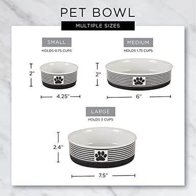 Bone Dry Dog Bone Ceramic Pet Bowl & Canister, Small, 4.25x2, Hunter Green, 2 Count - Image 8