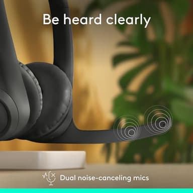 Logitech Zone 300 Wireless Bluetooth Headset with Noise-Canceling Microphone, Compatible with Windows, Mac, Chrome, Linux, iOS, iPadOS, Android – Graphite (Renewed) - Image 2