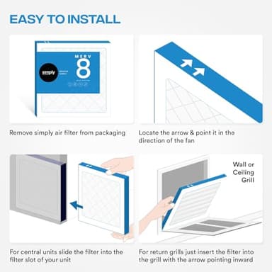 Simply 20x24x1 Air Filter, Merv 8, MPR 600, 6 Pack, For Home AC Furnace & HVAC (Actual Size: 19.75"x23.75"x0.75") DUST, Pet, & Allergy Control - Image 8