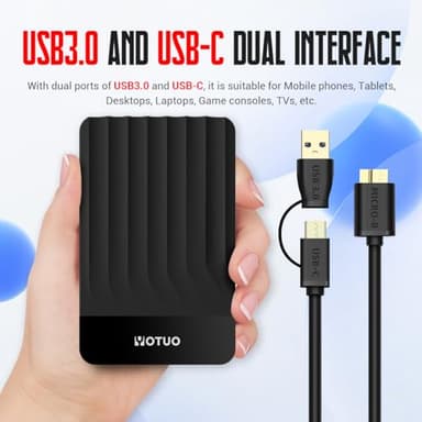 YOTUO Portable External Hard Drive Storage Expansion Mobile HDD USB 3.0 for PC, Mac, Desktop, Laptop, PS4, PS5, Xbox One X/S, Xbox 360, Xbox Series X/S, Office & Game (Black, 750GB) - Image 3