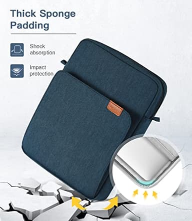 MoKo 13.3-14 Inch Laptop Sleeve Bag Fits Macbook Pro 13" M2 2022/Pro M1 Pro/M1 Max 14.2 2021, Macbook Air 13.6" M2 2022, Tab S8 Ultra 14.6", Handle Carrying Case with Shoulder Strap, Indigo - Image 4