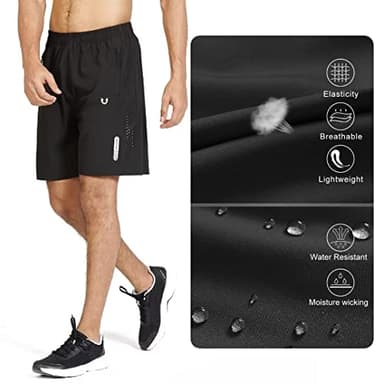 NORTHYARD Men's Athletic Running Shorts Quick Dry Workout Shorts 7"/ 5"/ 9" Lightweight Sports Gym Basketball Tennis Hiking Exercise Black 3XL - Image 5