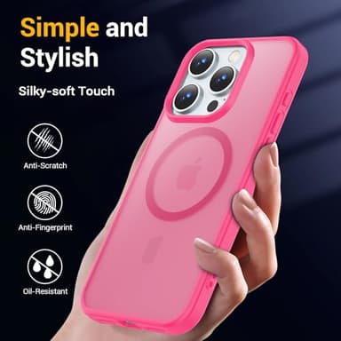 Temdan for iPhone 16 Pro Max Case [Compatible with MagSafe] [Military-Grade Drop Protection] [Anti-Fingerprint] [Anti-Scratch] Slim Silky-Soft Touch Translucent Matte Case 6.9 inch, Rose - Image 6