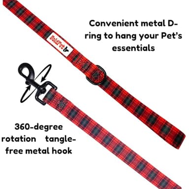 BOLDPET Dog Collar and Leash Set - Durable Polyester Material -Adjustable Collar-Safe Metal Buckle-Cute Plaid Dog Leash and Collar Set for Small, Medium and Large Dogs - Image 5
