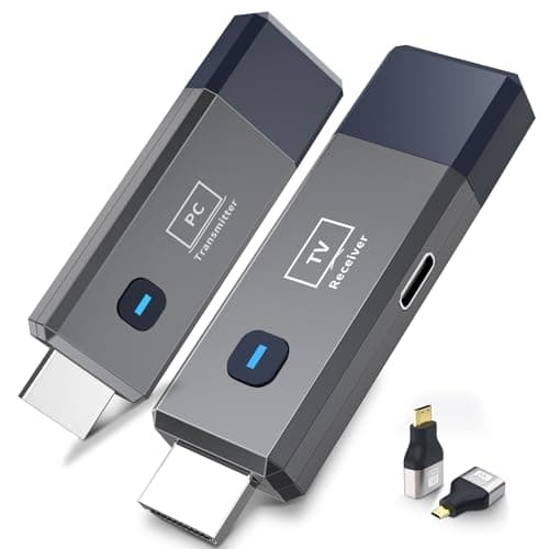 Wireless HDMI Transmitter and Receiver 165ft/50m Extender 4K Decode Input 1080P Output Plug&Play Low-Latency Dual-Band 2.4G/5.8G for Video and Audio to Monitor from PC/Projector/TV Box