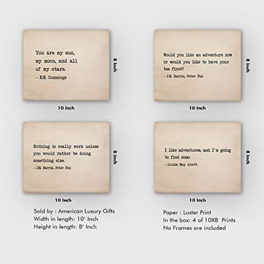 Famous Poetry - J.M. Barrie, E.E. Cummings, Louisa May Alcott, Motivational Wall Art, This Poetic Collage Inspired Wall Print Is For Home Decor, Kids Bedroom Decor, Studio Decor, Unframed - 8 x 10 - Image 8