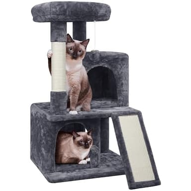 Yaheetech Cat Tree for Indoor Pets, 36in Tower Condo w/Extra Large Perch, Scratching Posts, Board, Dangling Ball, Play Structure for Kittens & Adult Cats - Image 1