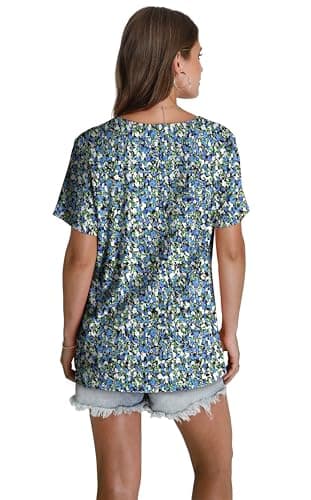 Womens Tops Dressy Casual Hawaiian Shirts Boho Tops V Neck Plus Size Spring Summer T 2025 Loose Fit Blouses Tunic Floral Oversized Tshirts Maternity Shirts Beach Vacation Clothes Teacher Outfits XXL - Image 4