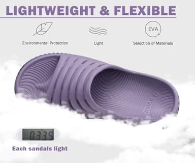 KuaiLu Womens Recovery Sandals Comfortable Plantar Fasciitis Arch Support Ladies Orthopedic Open Toe Slip On Running Sport Walking Slides Thick Athletic Cushion Slippers Summer Sliders Purple Size 9 - Image 7