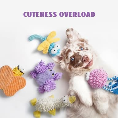 Nocciola Small Medium Large Dog Toys, Cute Soft Squeaky Crinkle Plush Stuffed Durable Pet Teething Animal Chew Toys for Small to Large Breed, Cognitive Stimuting Boredom Puppy Busy Birthdays Gifts - Image 2
