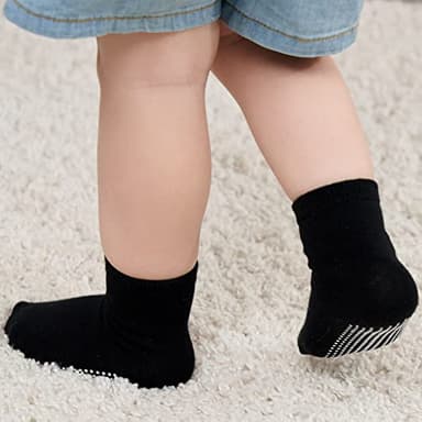 ZAPLES Baby Non Slip Grip Crew Socks with Anti Skid Soles for Infants Toddlers Kids Boys Girls, Assorted 12 Pack, 8-10 Years - Image 4