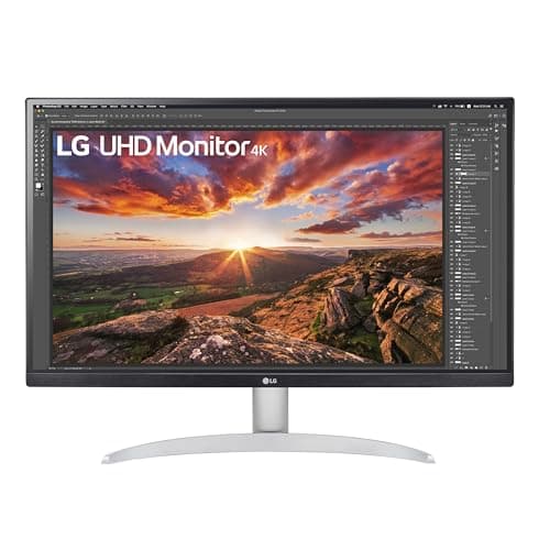 LG 27UP600-W 27-inch Ultrafine 4K UHD (3840x2160) IPS Computer Monitor, AMD FreeSync, VESA DisplayHDR 400, Reader Mode, Flicker Safe, HDMI, DisplayPort, White - Image 1