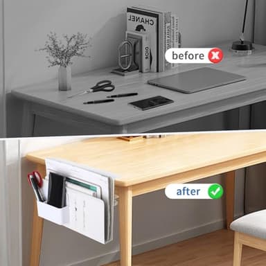 osseph Desk Side Storage, Side Desk Laptop Holder with Anti-Scratch Pad & Magnetic Pen Holder, No Drill Under Table Laptop Mount Fits Flat Edge 0.3" to 2.3" - Image 2