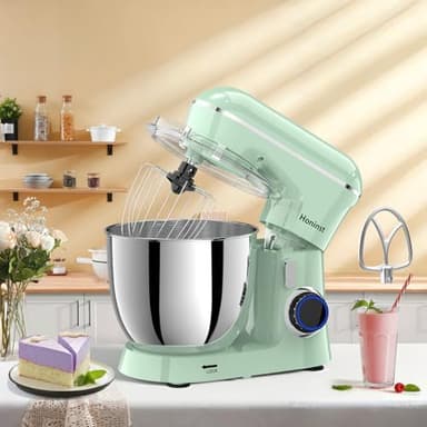 Stand Mixer, 6.5QT 10-Speed Tilt-Head Electric Stand Mixer, 3-In-1 Kitchen Mixer with Bowl, Dough Hook, Whisk and Beater, Food Mixer for Baking, Cake and Most Home Cooks, Light Green - Image 6