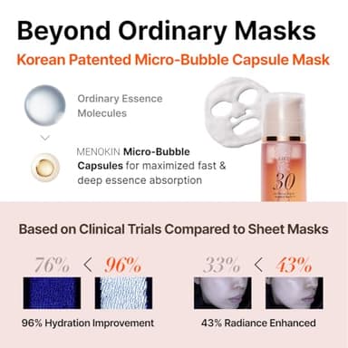 MENOKIN 30 Seconds Quick Bubble Mask [LIFT] - [Collagen] & Niacinamide in Micro-bubbles for Anti Aging, Boost Elasticity, Fine Lines, Korean Glass Skin Care Essential, 70 Uses, 3.21 fl.oz - Image 6