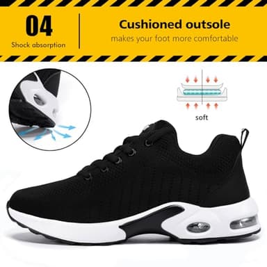 Tinefiy Steel Toe Shoes for Women Lightweight Safety Shoes Comfortable Slip Resistant Indestructible Shoe Womens Puncture Proof Work Shoe Size 8 - Image 6