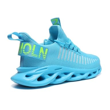GSLMOLN Outdoor Breathable Mesh Knited Jogging Athletic Running Shoes Sky Blue Size 8.5-9 - Image 4